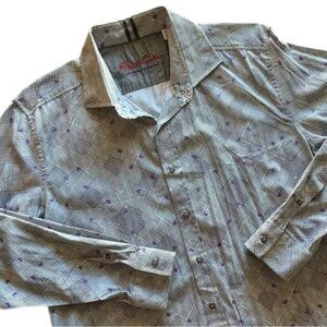 Robert Graham Modern Americana  Geometric Pattern Tailored Fit Shirt